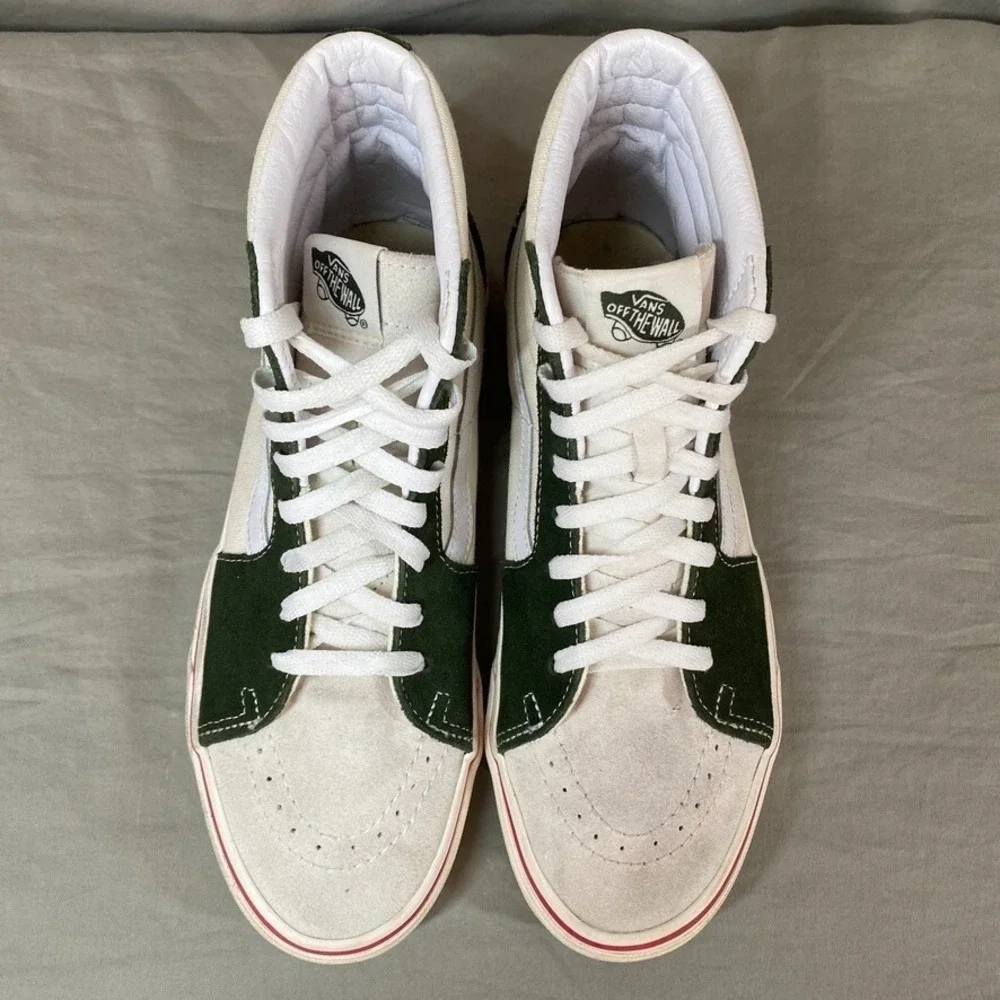 Vans Sk8-Hi Mens Size 8 Retro High-Top‎ Skate Sneaker Marshmallow Green Leather